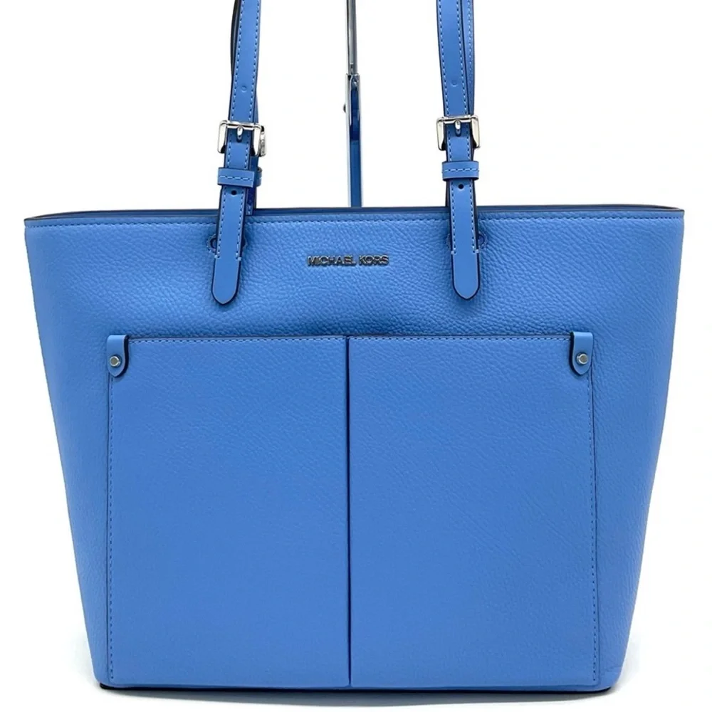 Michael Kors Jet Set Medium Pocket Tote Bag South Pacific Blue - Picture 2 of 12